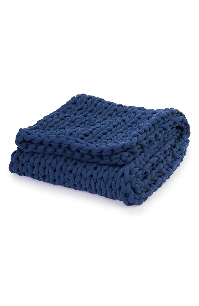 A Weighted Blanket: Bearaby Organic Cotton Weighted Knit Blanket