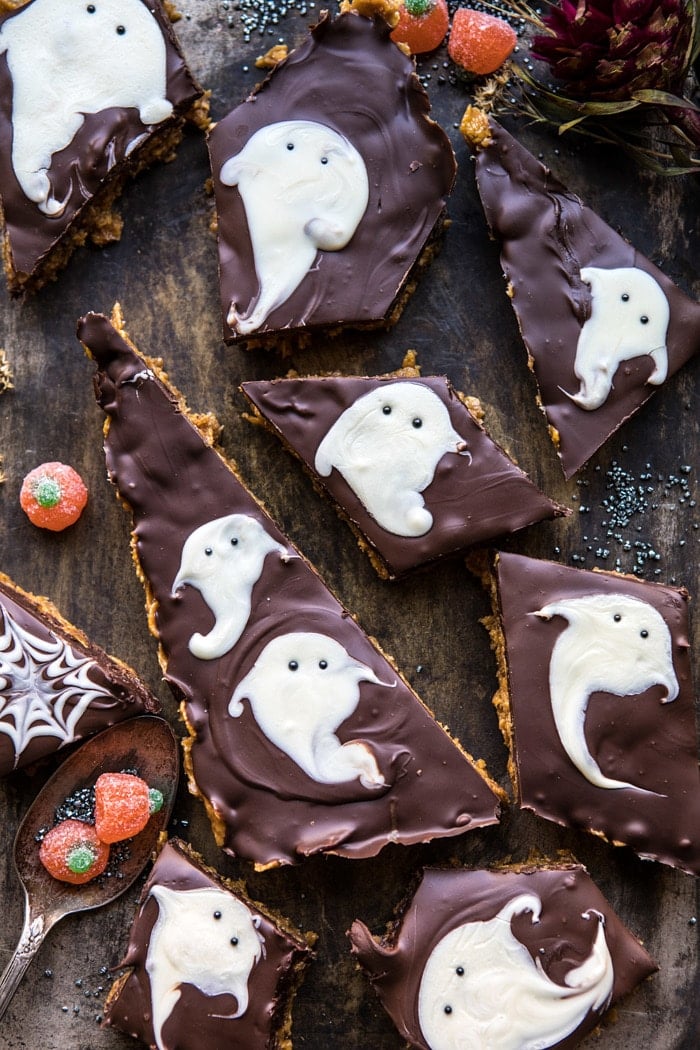 Boo! Chocolate Peanut Butter Bars