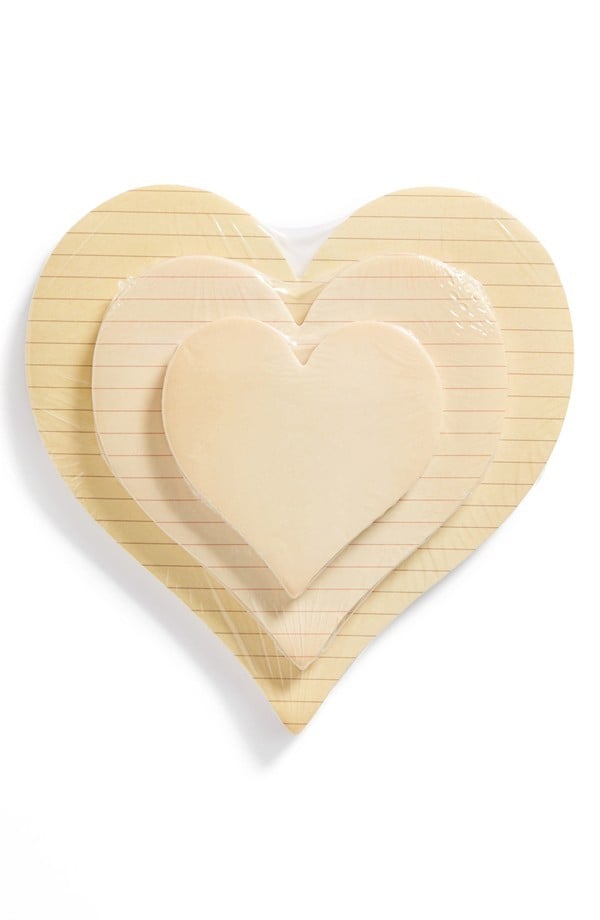 Jot down sweet nothings on heart-shaped Sticky Pads ($24 for set of 3) and leave them all over the house for your loved one to discover!