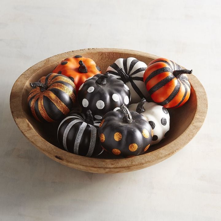 Pier 1 Imports Glittered Mini Pumpkin Set