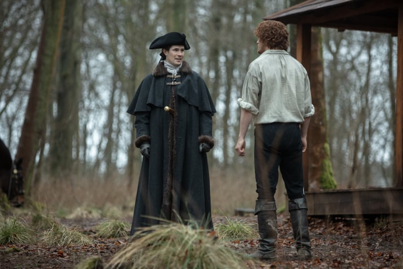 Lord John Grey (David Berry) and Jamie Fraser (Sam Heughan) in the Outlander episode "Blood of My Blood."