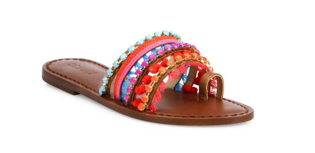 Schutz Estelen Jeweled Leather Slides ($170)