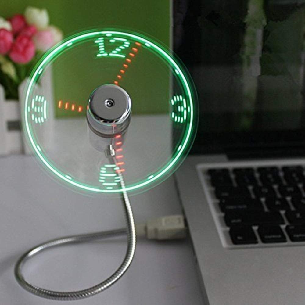 USB LED Clock Fan With Time Display