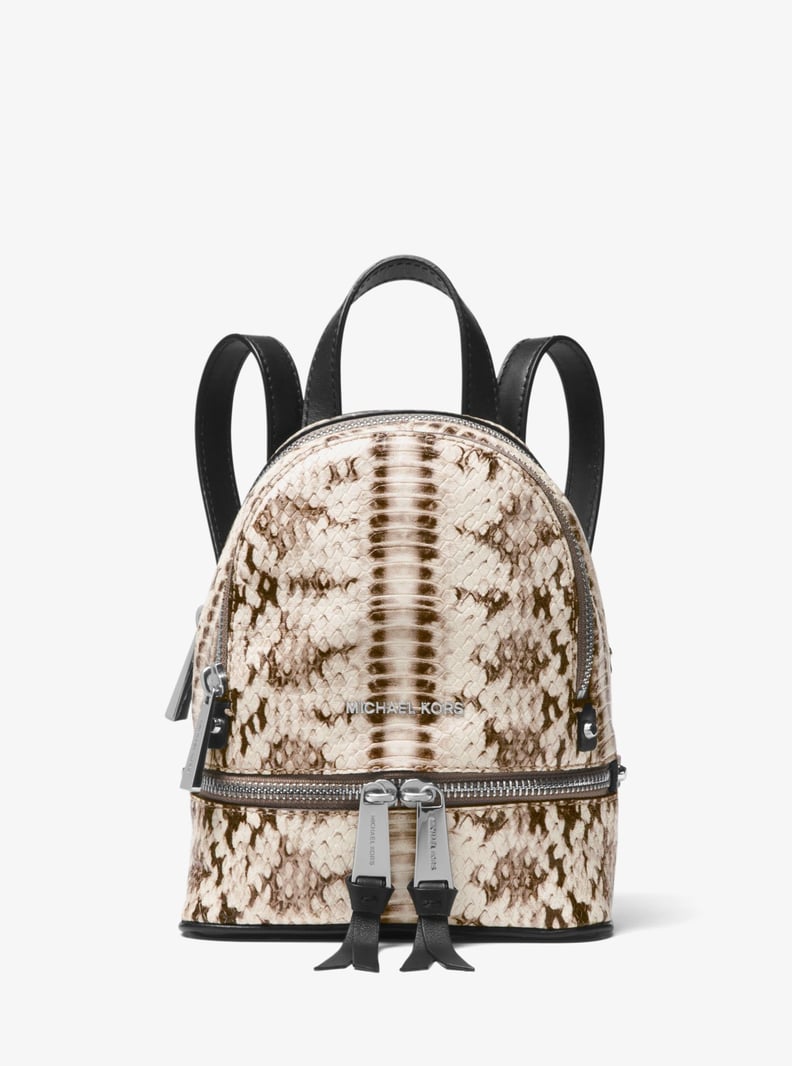 Michael Kors Rhea Mini Snake-Embossed Leather Backpack
