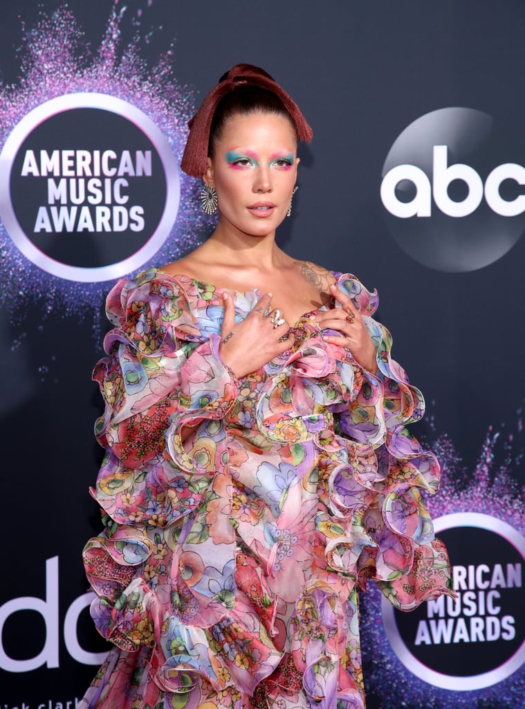 Halsey's Groovy Floral Gown and Butterfly Rings at the AMAs