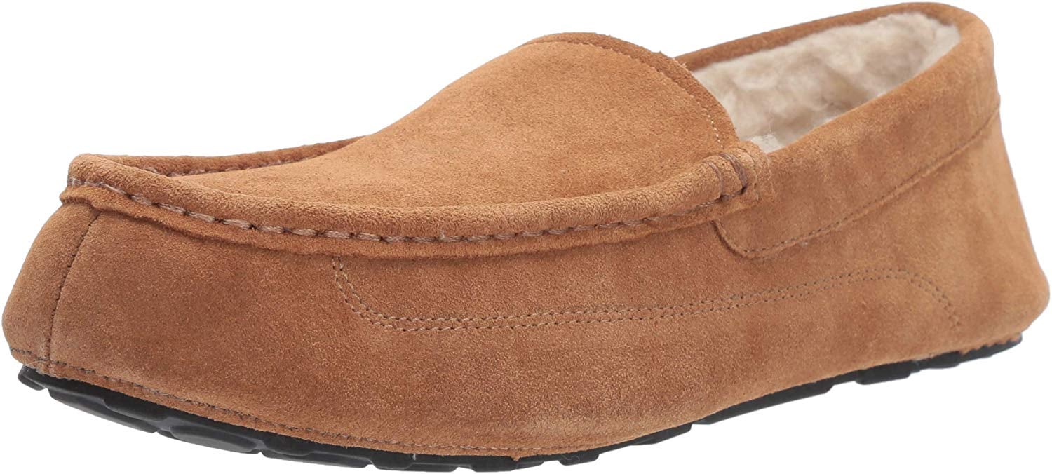 mens leather moccasin slippers uk
