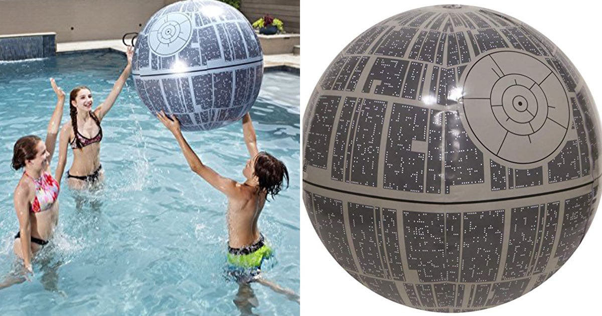 14" Gray Star Wars Death Star Large Light Up Inflatable Beach Ball Swimming Pool 