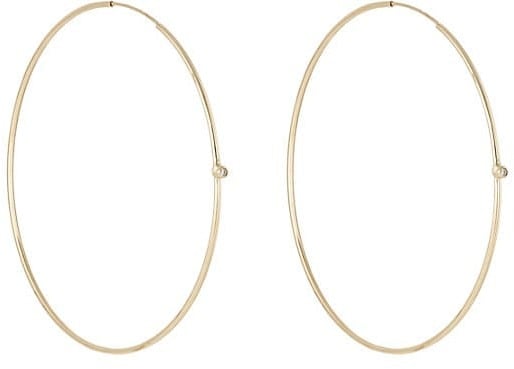 Jennifer Meyer Women's White Diamond Hoop Earrings