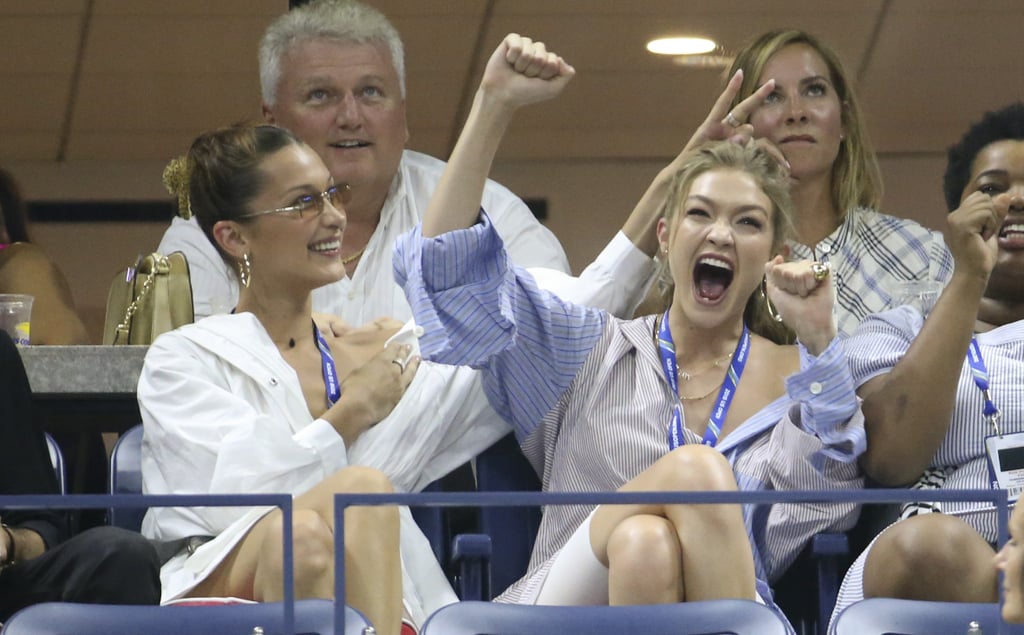 Gigi and Bella Hadid at US Open in Button-Downs 2018