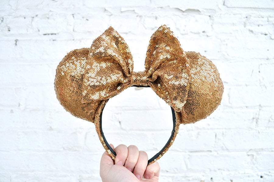 Full Gold Sequin Minnie Mouse Ears ($17)