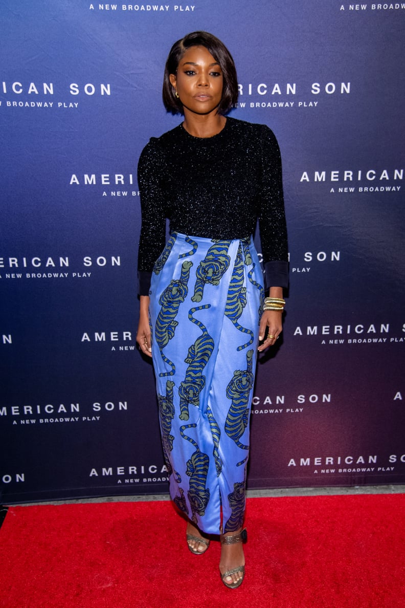 Black Sweater and Patterned Skirt