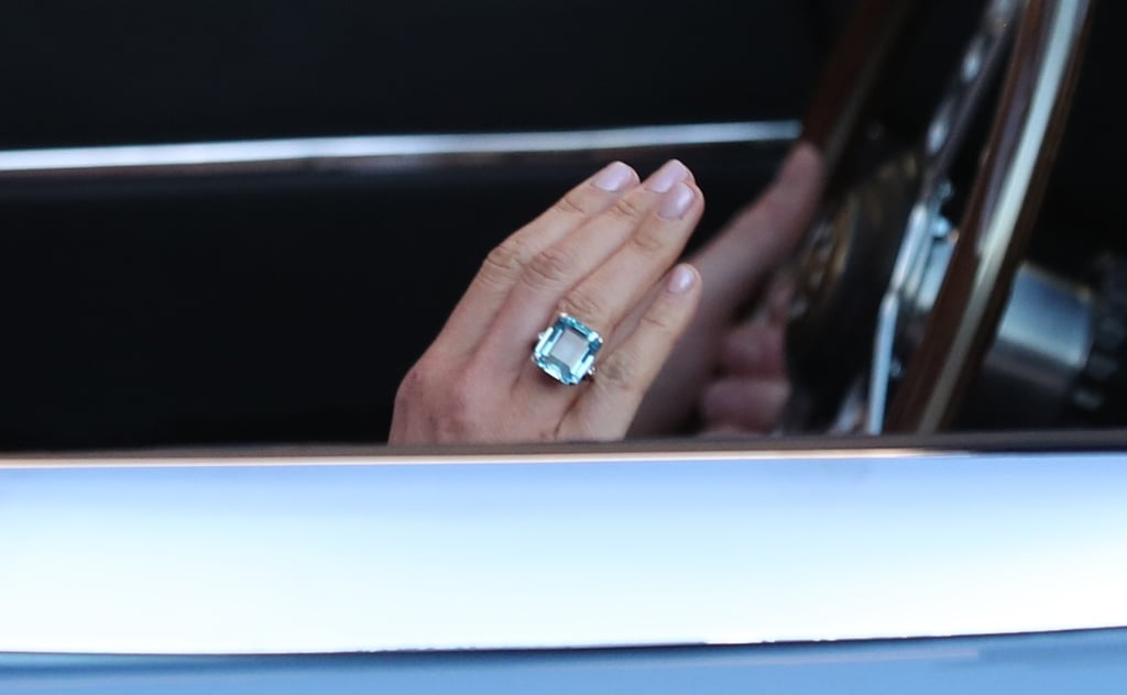 Meghan Markle Wearing Princess Diana's Aquamarine Ring