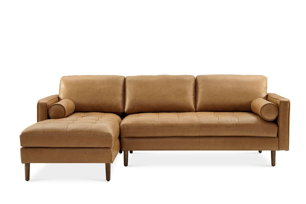 Castlery Madison Leather Chaise Sectional Sofa