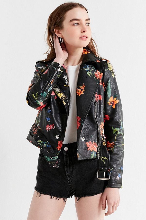 Urban Outfitters Floral Moto Jacket