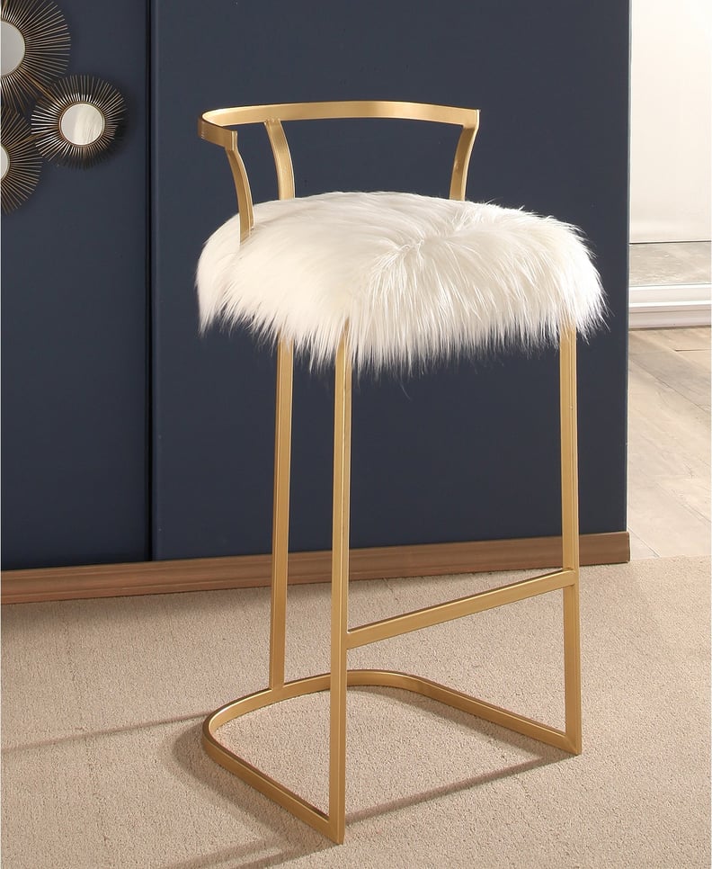 Abbyson Living Gisele Faux Fur Bar Stool