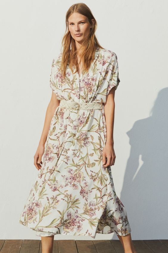 button front dress h&m