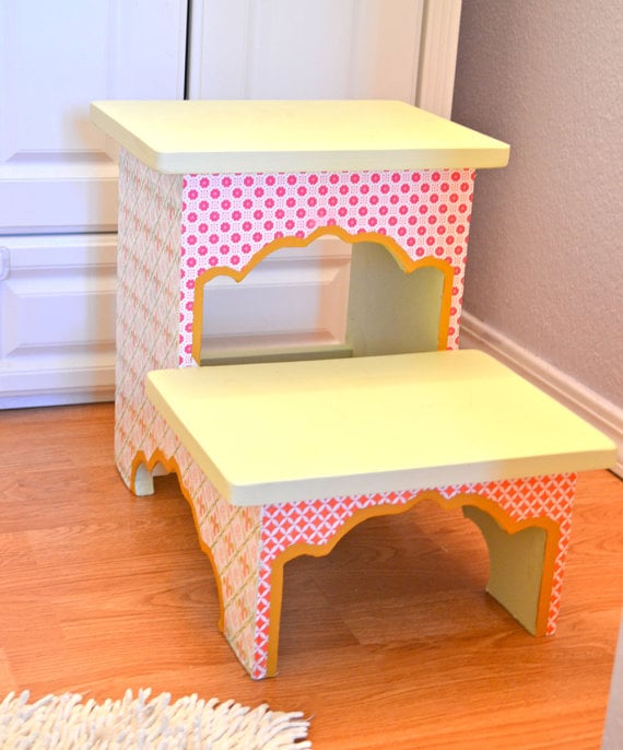 decoupage step stool