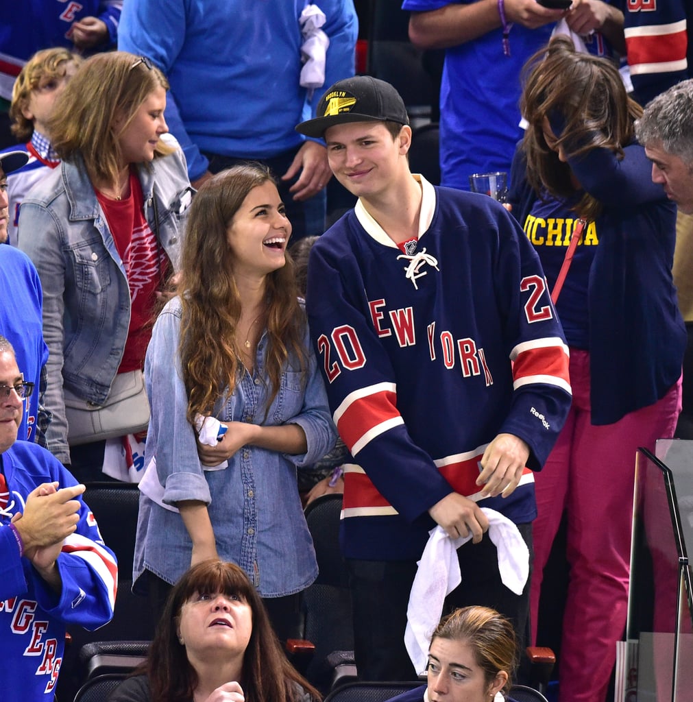 Ansel Elgort Kisses Girlfriend at Hockey Game | Pictures