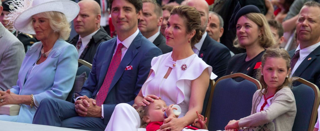 Justin Trudeau's Son Naps, Chugs Bottle During Canada Day Celebrations