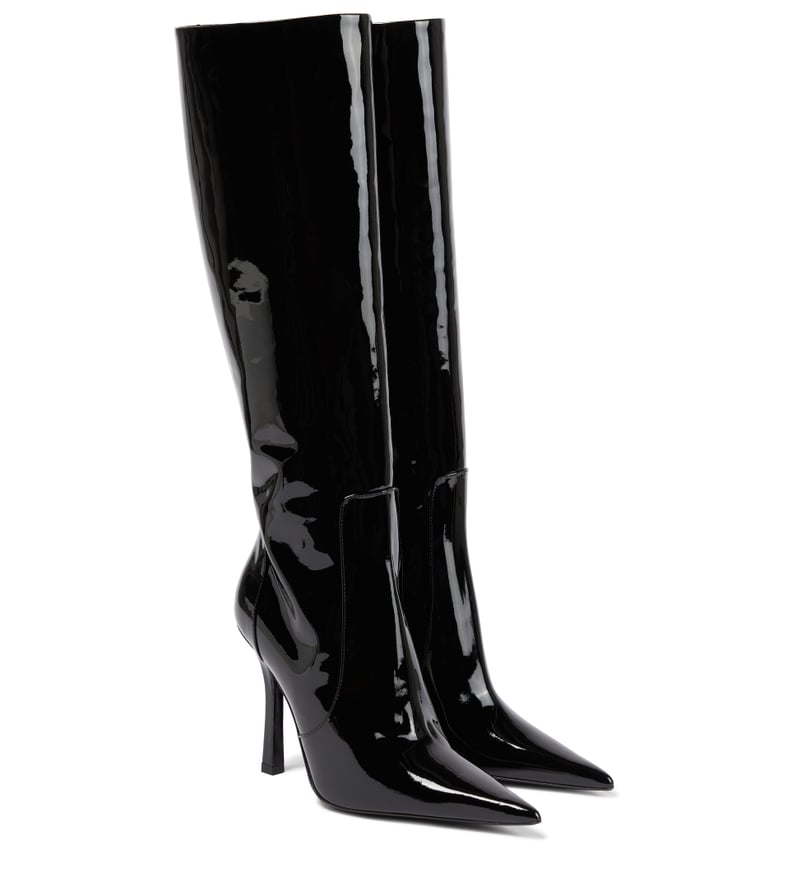 Kylie Jenner Wears Black Patent Leather Blumarine Outfit | POPSUGAR Fashion