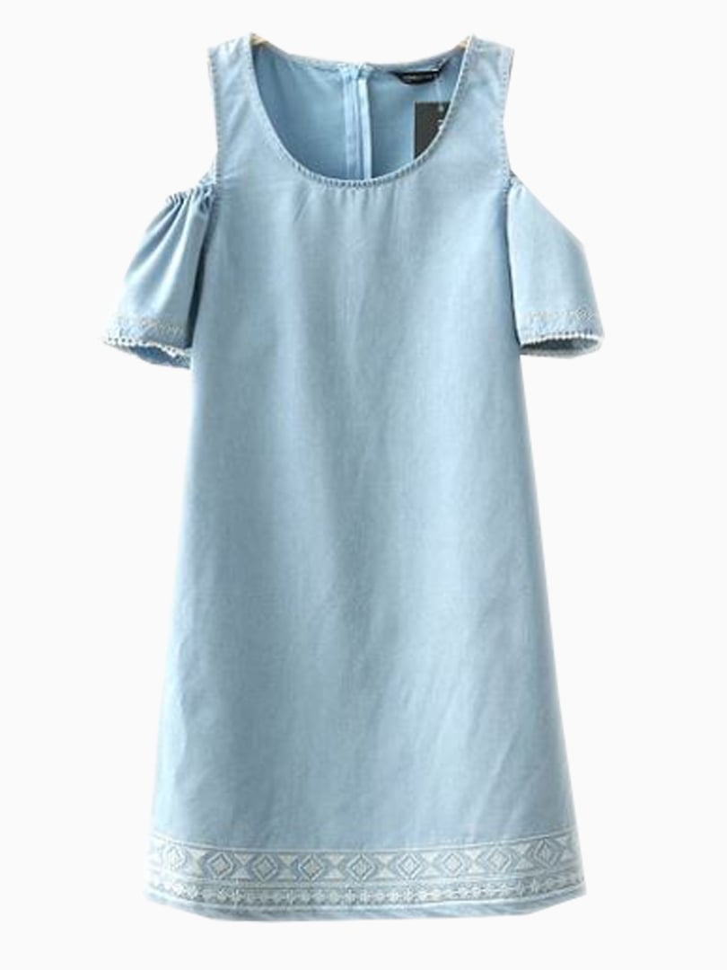 Choies Blue Denim Shift Dress | Kirsten 