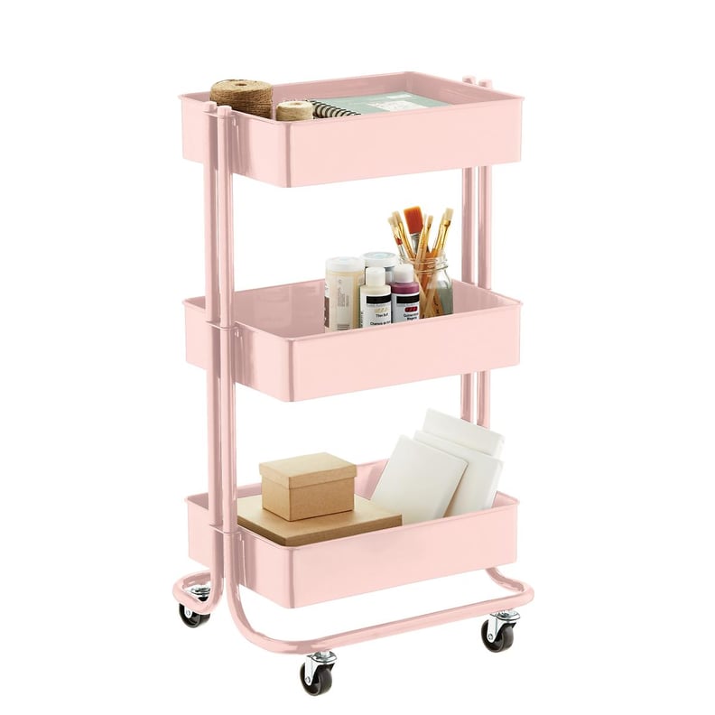 Blush 3-Tier Rolling Cart