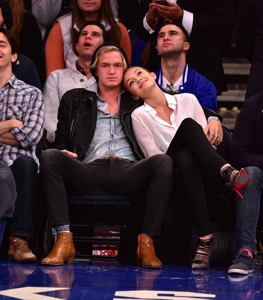 Gigi Hadid and Cody Simpson at Knicks Game April 2015