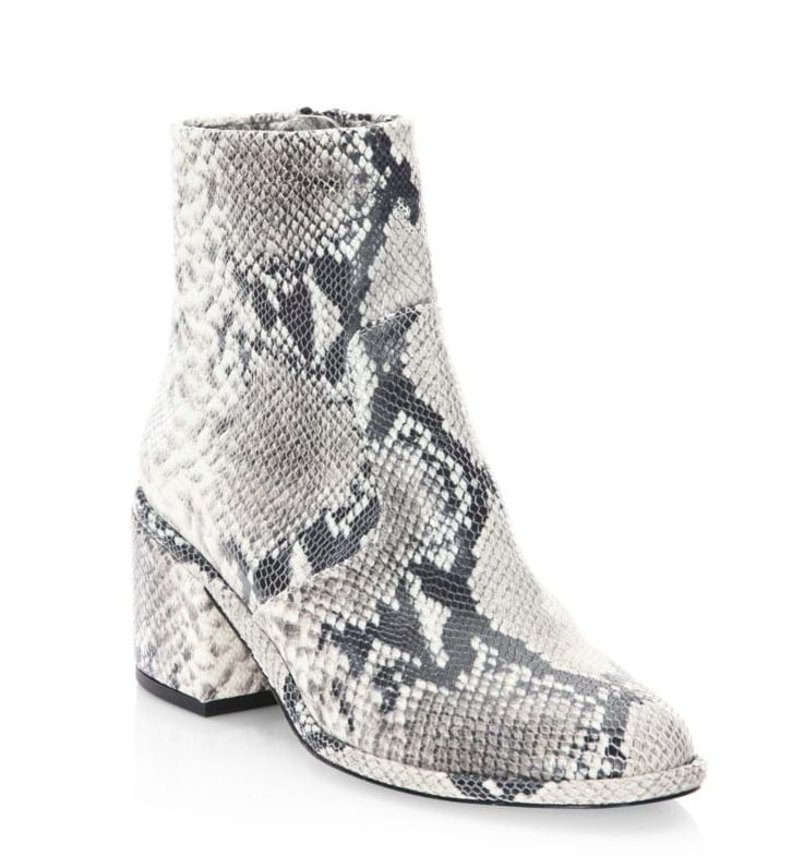 Robert Clergerie Almond Toe Snakeskin Booties