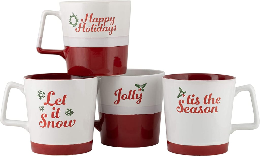 10 Strawberry Street Assorted Holiday Set of 4 Mugs