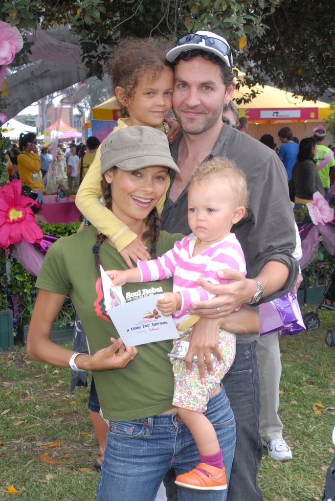 Thandie and Ol posed with daughters Ripley and Nico at an AIDS carnival in June 2006.