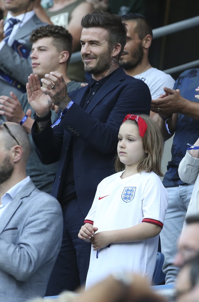 David Beckham and Harper at World Cup Pictures June 2019