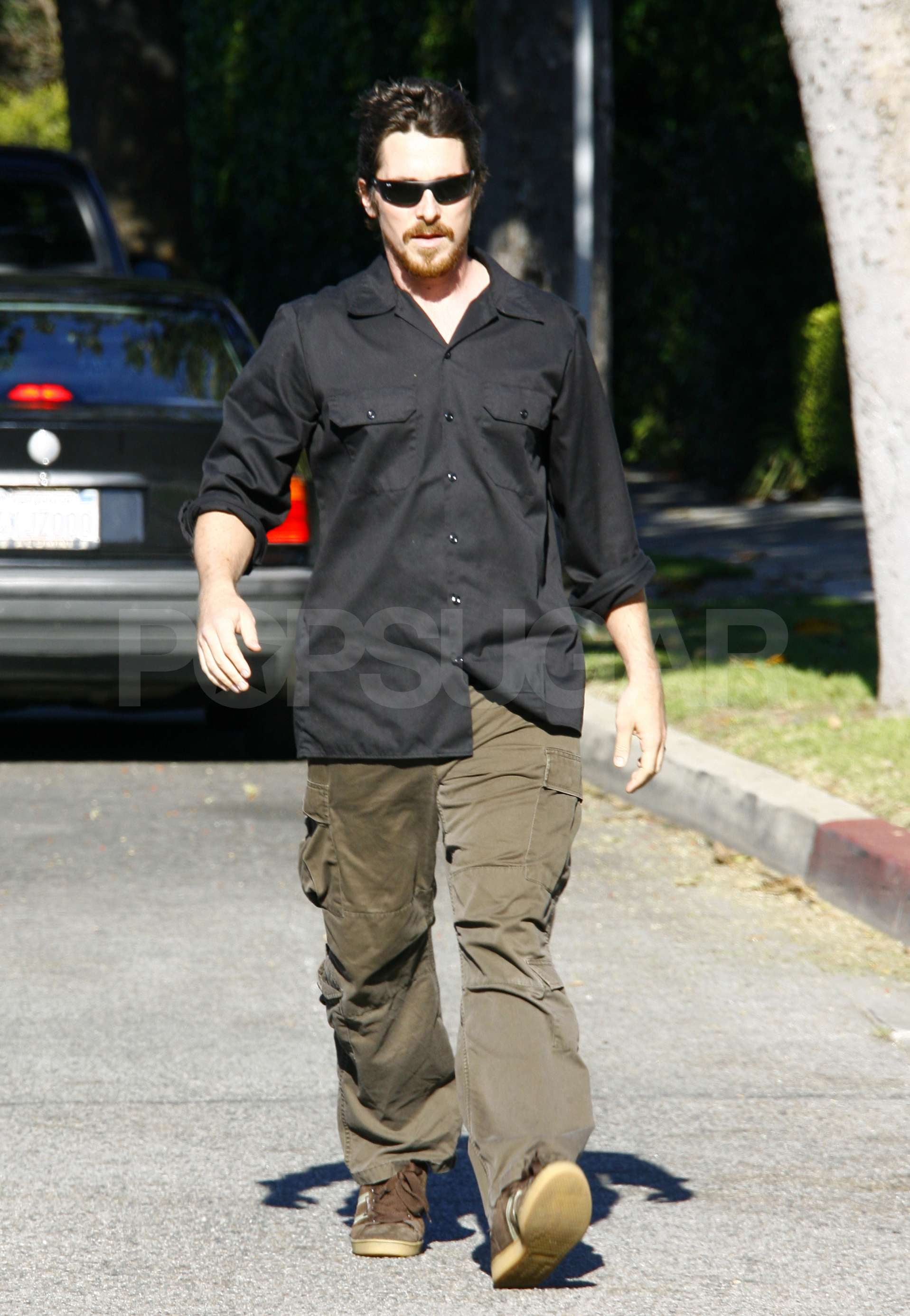 Celebrity Entertainment Christian Bale Takes A Walk Popsugar