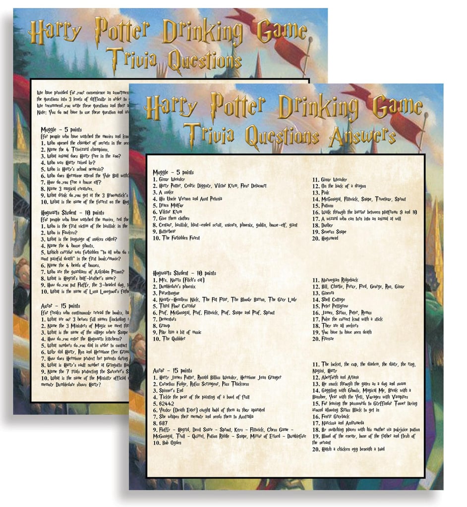 Download This Magical Harry Potter Drinking Game