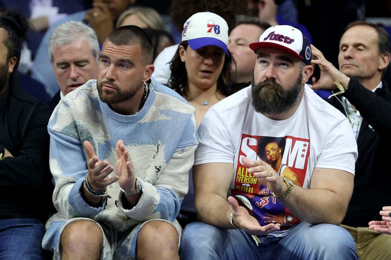 Travis Kelce's Blue Outfit at the NBA Playoffs