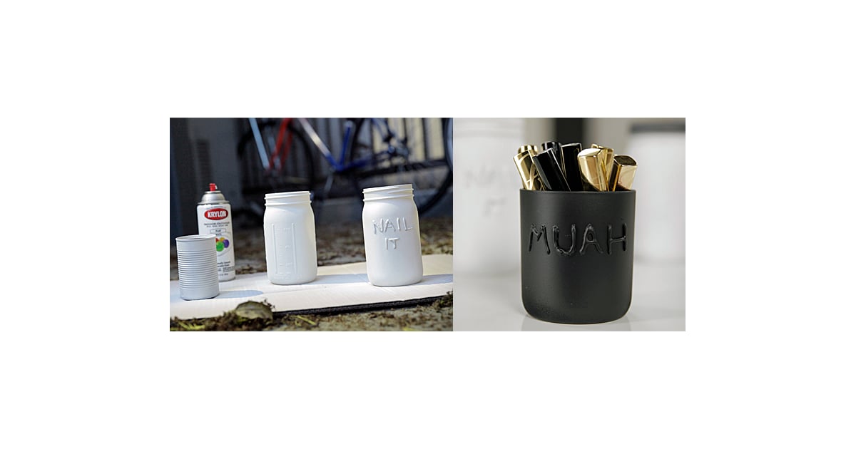 Mason Jar Makeup Brush Storage DIY POPSUGAR Beauty