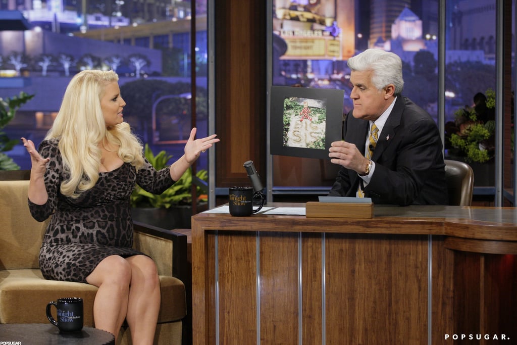 Jessica Simpson talked with Jay Leno on The Tonight Show.
Jessica Simpson talked with Jay Leno on The Tonight Show.