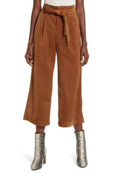 Londyn High Waist Corduroy Paperbag Waist Pants