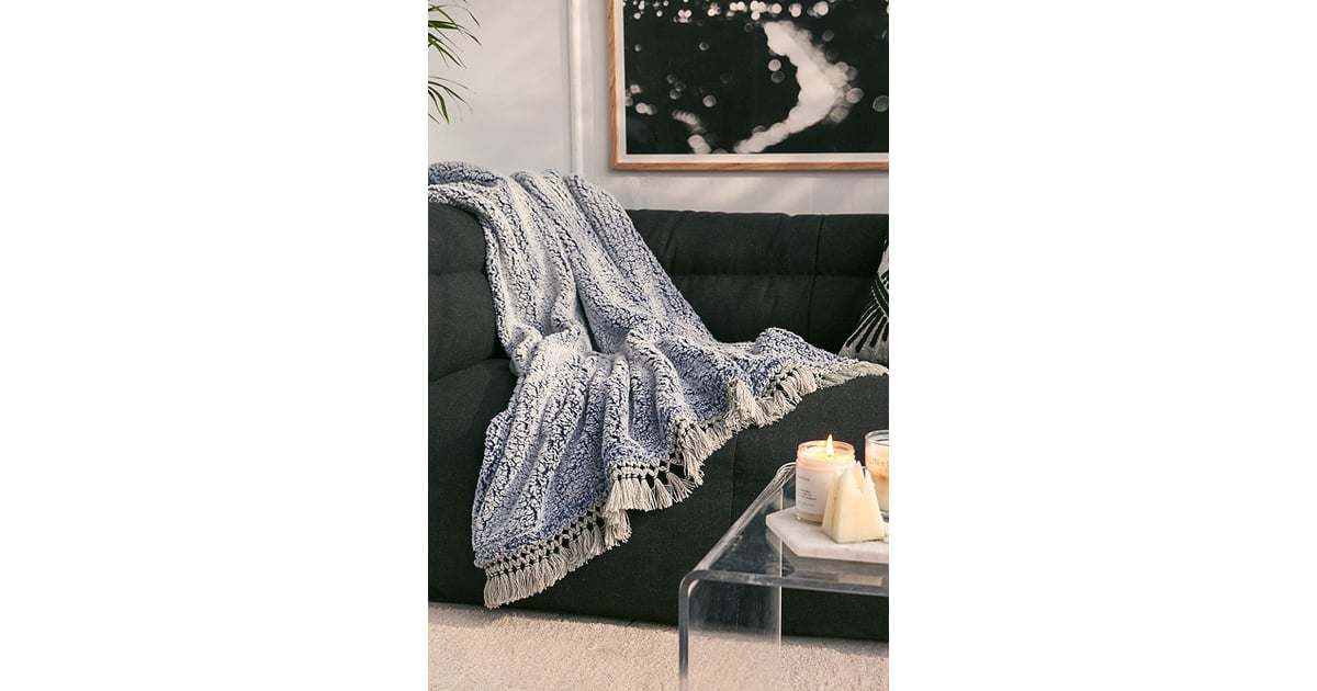 Amped fleece fringe hotsell trim throw blanket