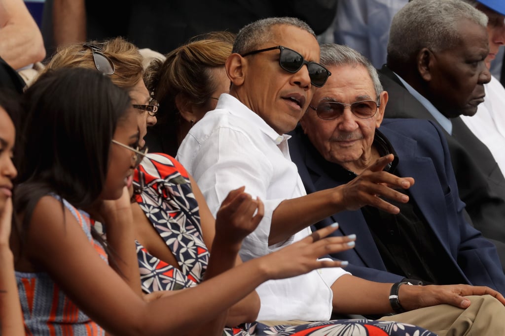 Obama Family at a Baseball Game in Cuba March 2016