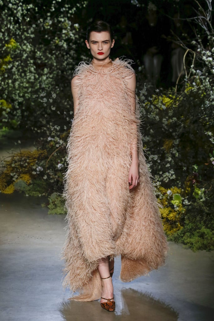 A Feather Gown on the Jason Wu Fall 2020 Runway at New York Fashion Week