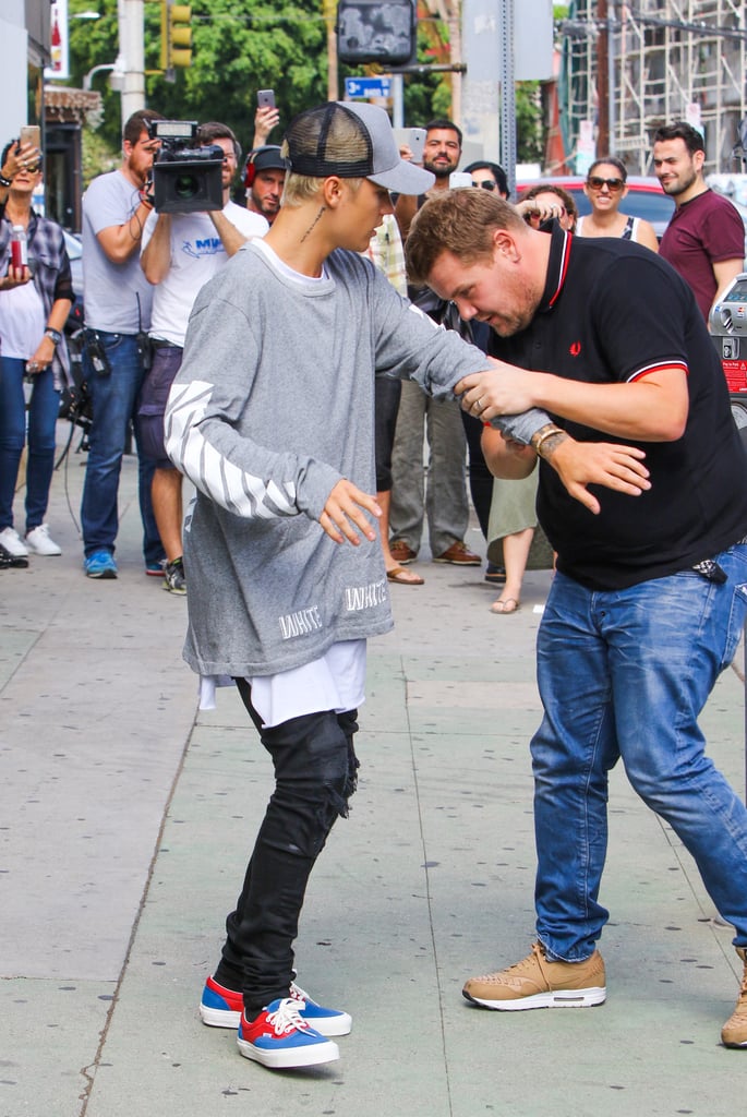Justin Bieber and James Corden Out in LA October 2015