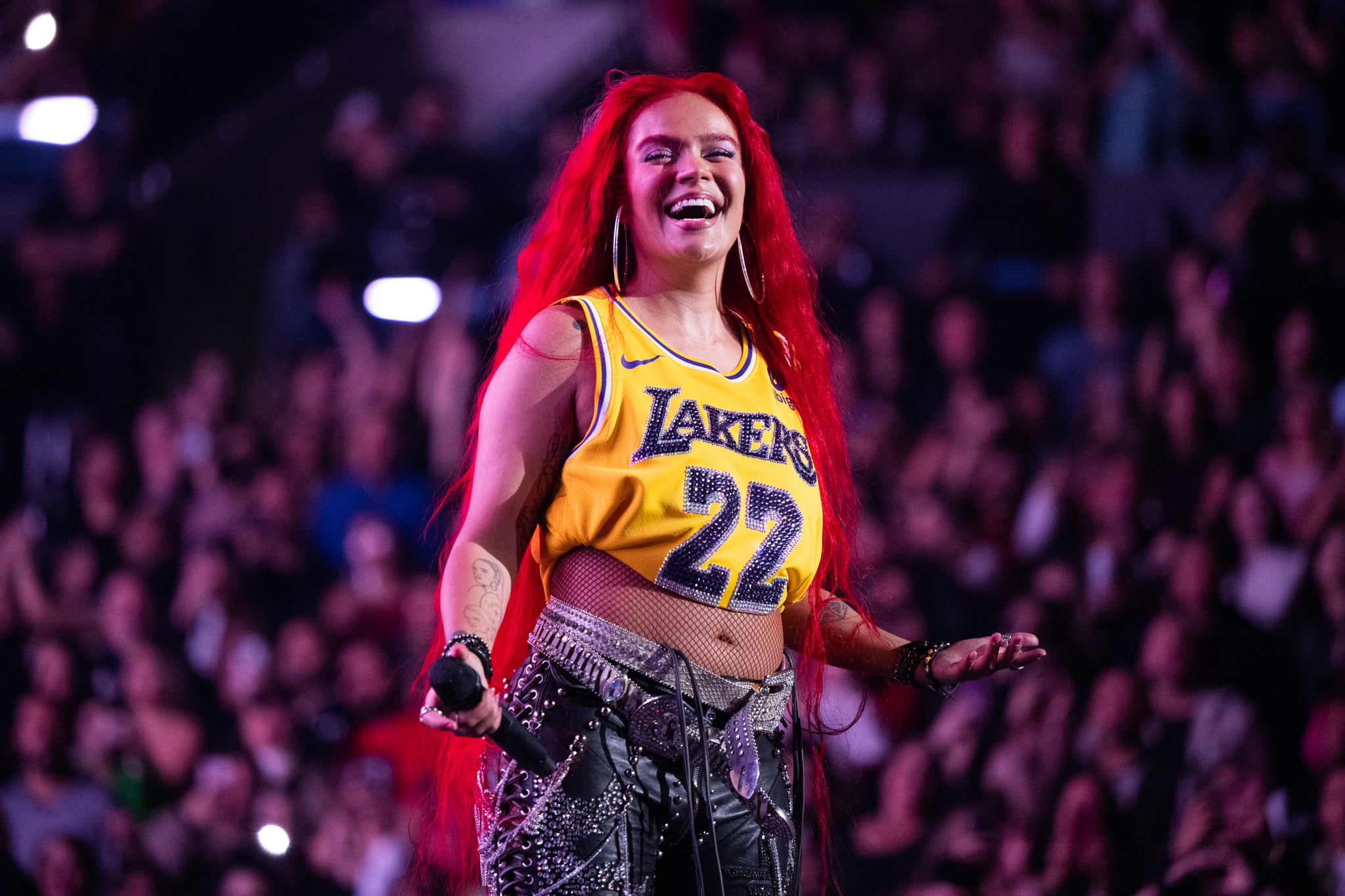 LOS ANGELES, CALIFORNIA - JANUARY 22: Singer Karol G performs onstage at Calibash Latin Music Festival at Crypto.com Arena on January 22, 2023 in Los Angeles, California. (Photo by Scott Dudelson/Getty Images)