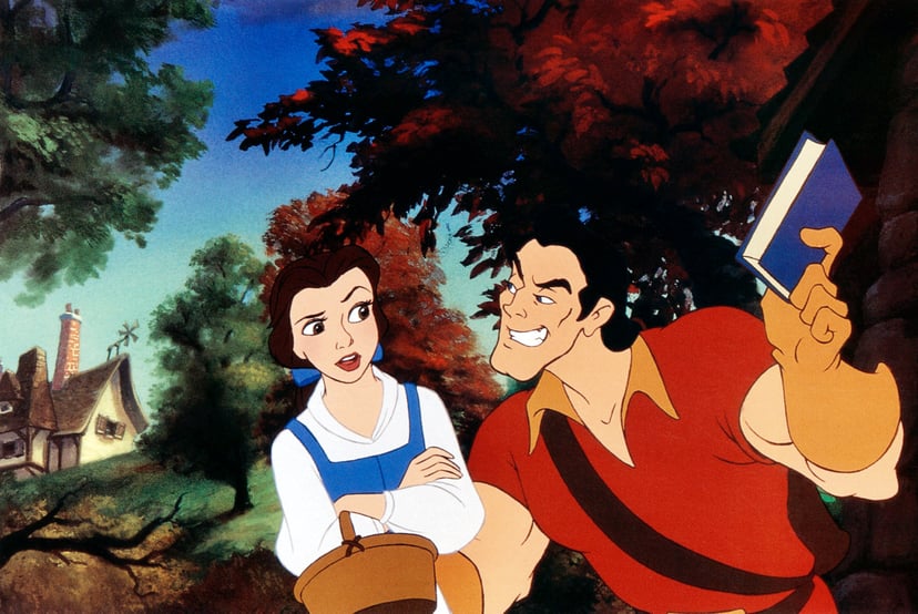 BEAUTY AND THE BEAST, from left: Belle, Gaston, 1991. Buena Vista Pictures/courtesy Everett Collection