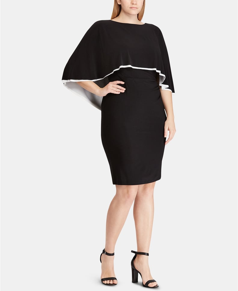 Calvin Klein Plus Size Belted Cape Dress