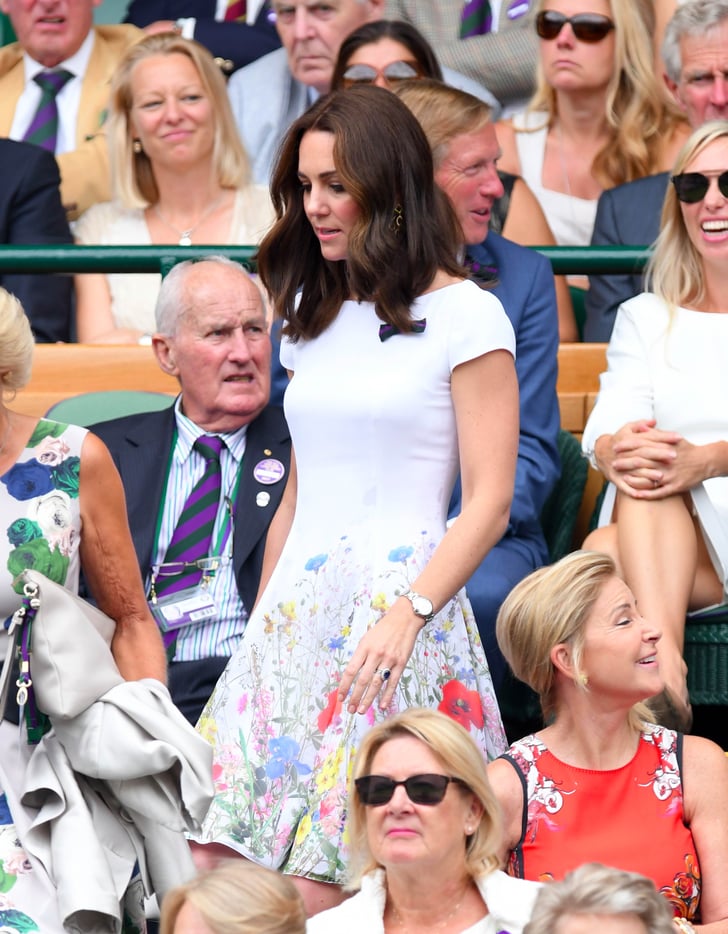 Kate Middleton Puts a Royal Spin on Her Floral Dress at Wimbledon Kate Middleton Puts a Royal Spin on Her Floral Dress at Wimbledon
