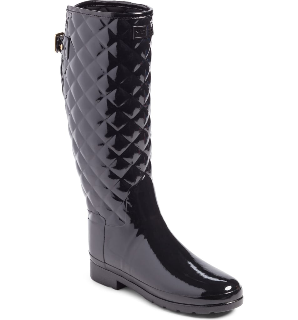 Hunter Original Refined High Gloss Quilted Waterproof Rain Boots