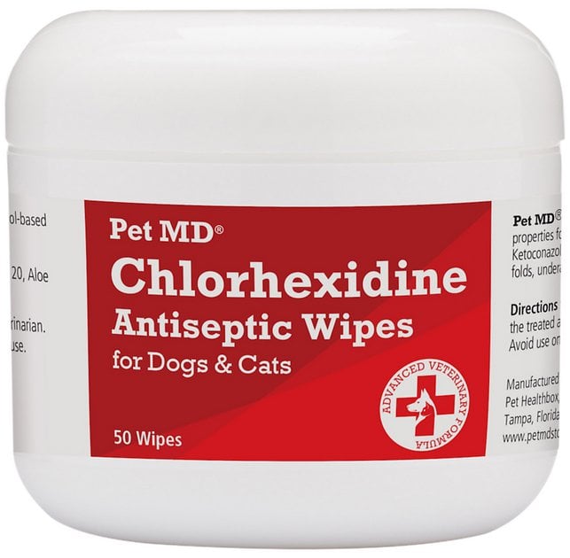 Pet MD Chlorhexidine Antiseptic Dog & Cat Wipes
