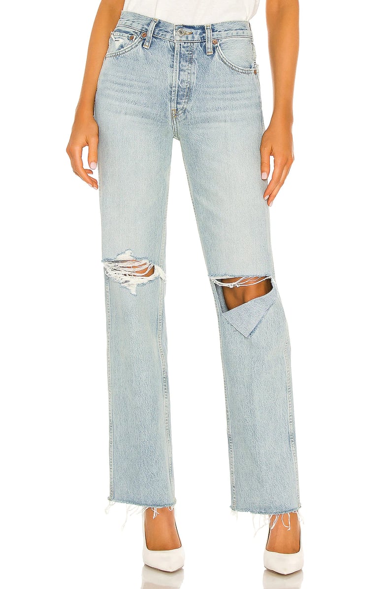 RE/DONE Originals 90s High Rise Loose in Breezy Indigo With Rips