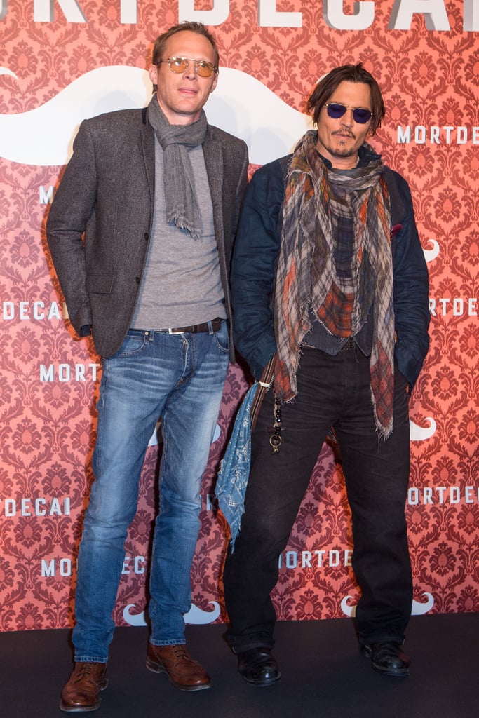 Johnny Depp and Paul Bettany wore their shades while promoting their movie Mortdecai in Berlin on Sunday.
