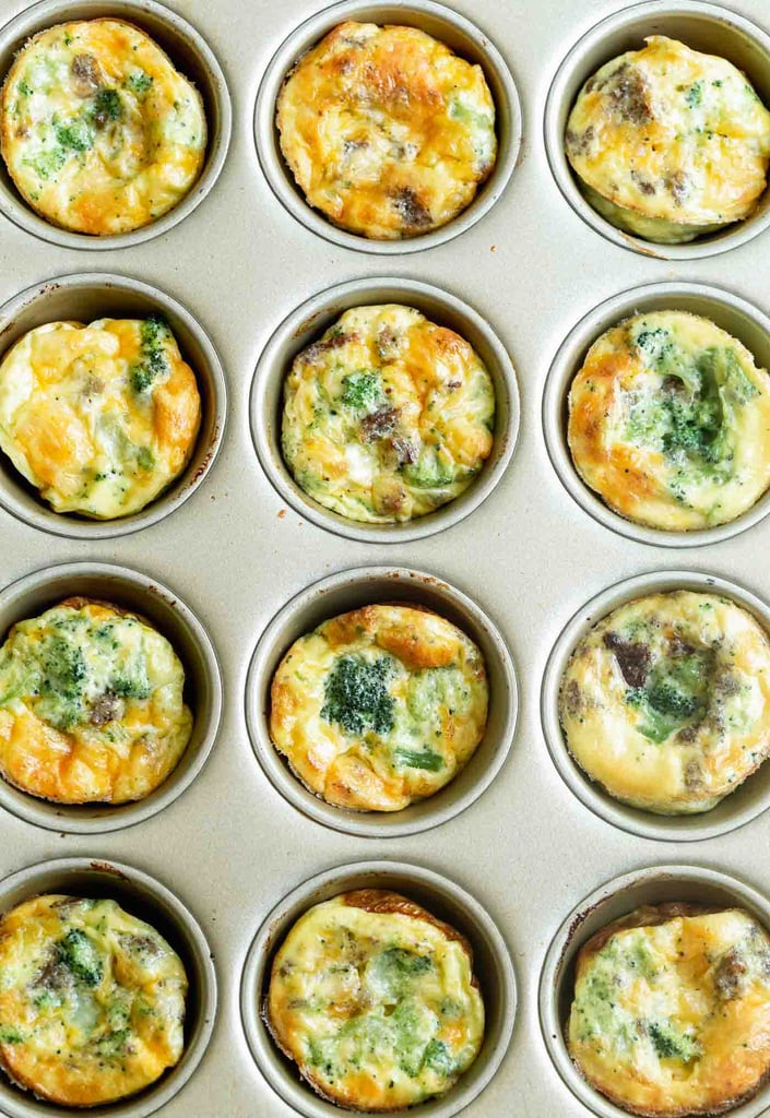 Five-Ingredient Muffin Tin Sausage and Broccoli Frittata